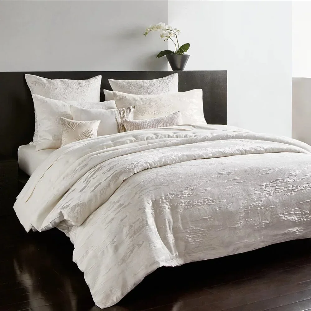 Donna Karan Home Seduction King Duvet Cover Ivory